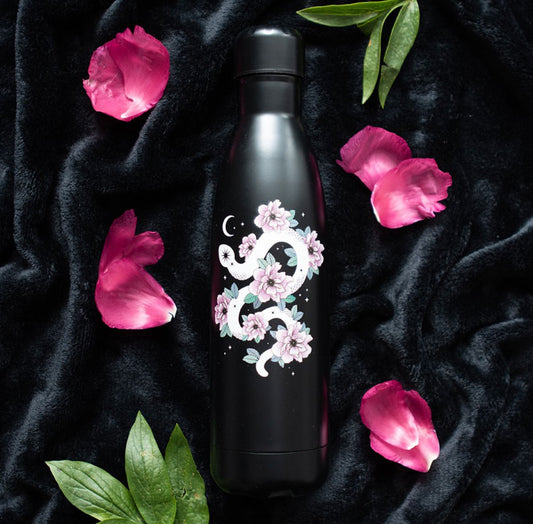 Floral Snake Metal Water Bottle