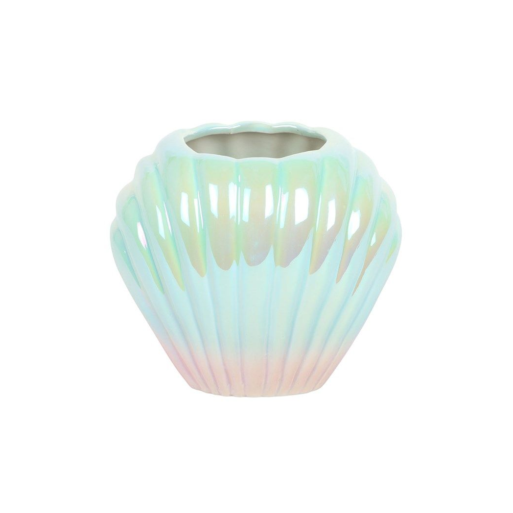 Iridescent Shell Flower Vase