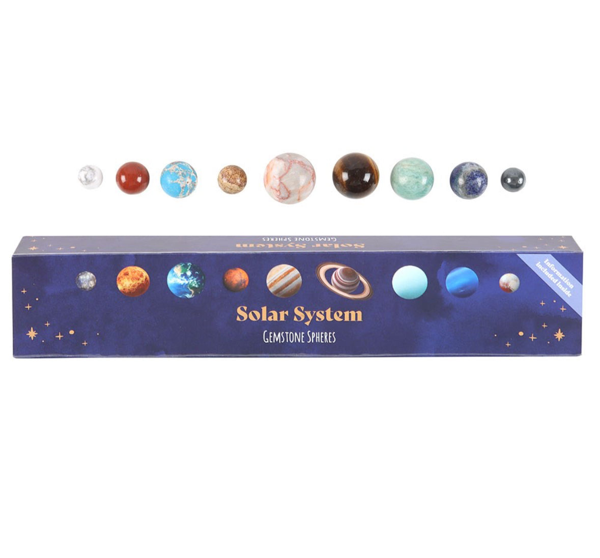 Solar System Gemstone Crystal Sphere Set