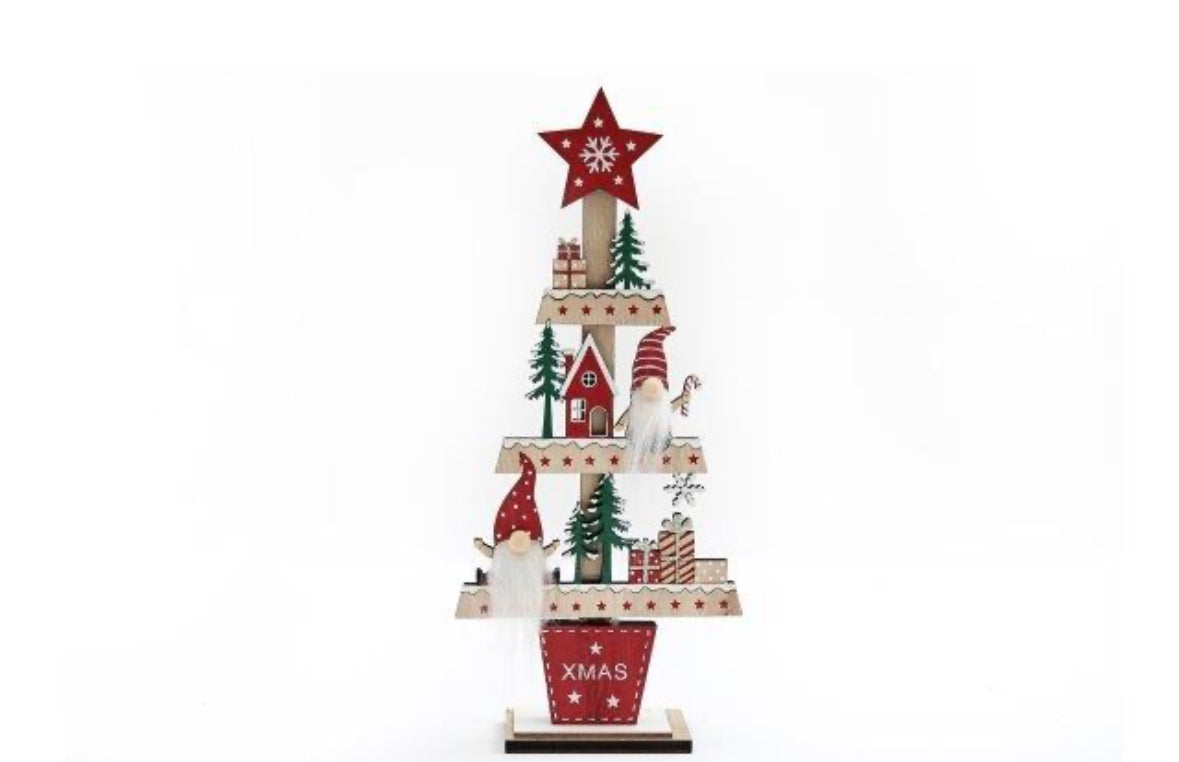 29.5cm Wooden Gonk Tree Standing Decoration