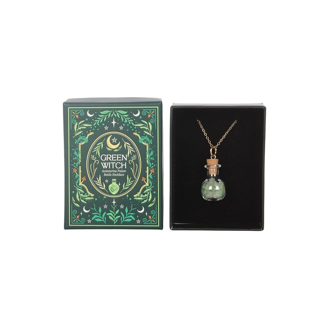 Green Witch Aventurine Potion Bottle Necklace