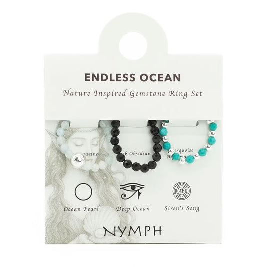 Nymph Spirit Gemstone Ring Set - Endless Ocean