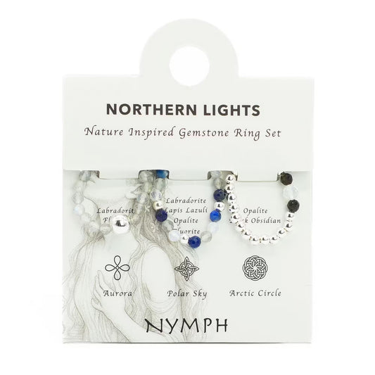 Nymph Spirit Gemstone Ring Set - Northern Lights