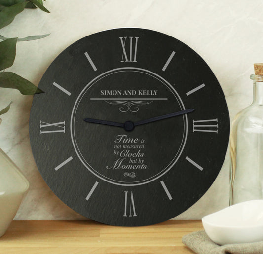 Personalised Moments Slate Clock