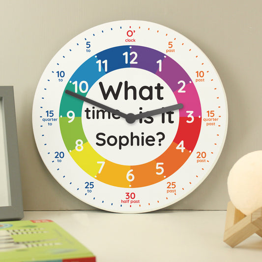 Personalised What Time Is It? Wooden Clock