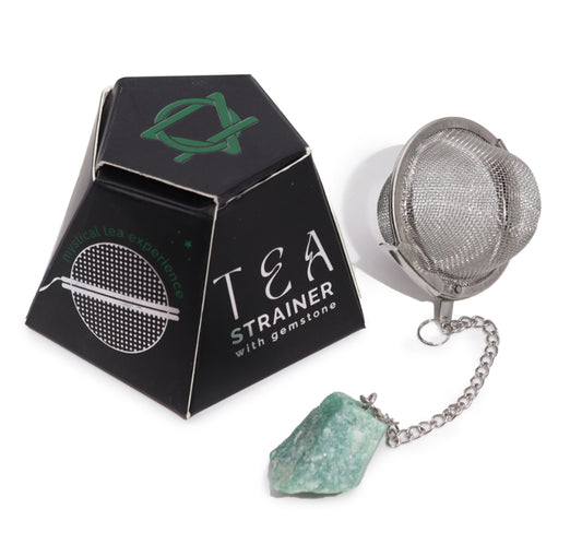 Raw Crystal Gemstone Tea Strainer - Green Aventurine