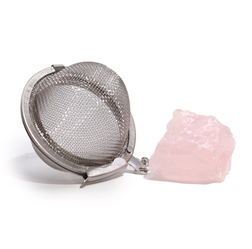 Raw Crystal Gemstone Tea Strainer - Rose Quartz