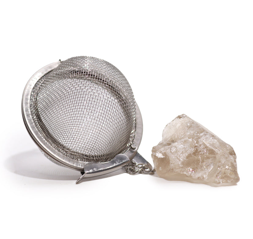 Raw Crystal Gemstone Tea Strainer - Smoky Quartz