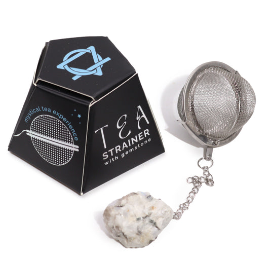 Raw Crystal Gemstone Tea Strainer - Rainbow Moonstone