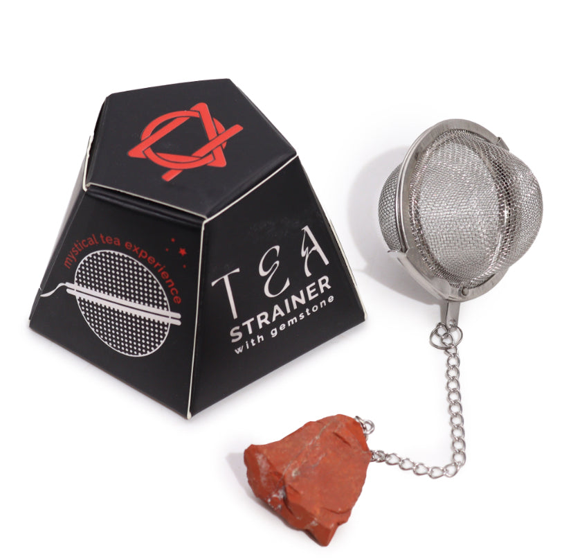 Raw Crystal Gemstone Tea Strainer - Red Jasper