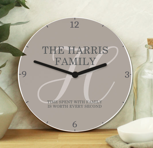 Personalised Family Wooden Clock