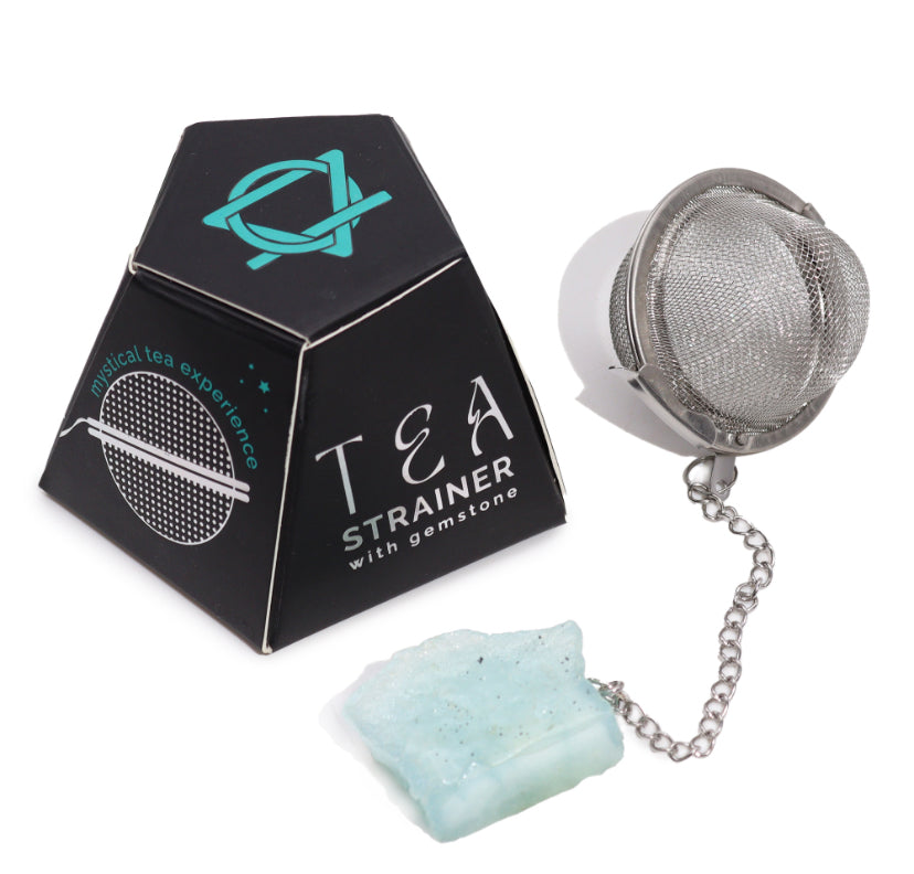 Raw Crystal Gemstone Tea Strainer - Aquamarine