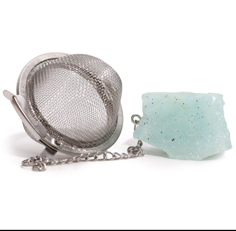 Raw Crystal Gemstone Tea Strainer - Aquamarine