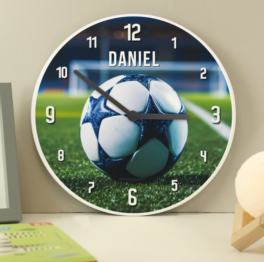 Personalised Football Wooden Childrens Clock