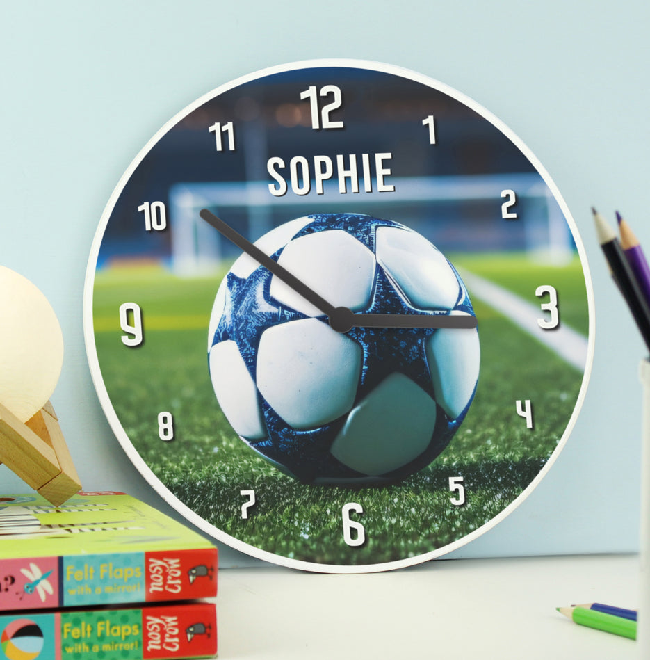 Personalised Football Wooden Childrens Clock