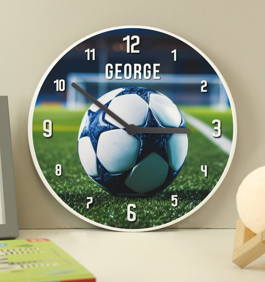 Personalised Football Wooden Childrens Clock