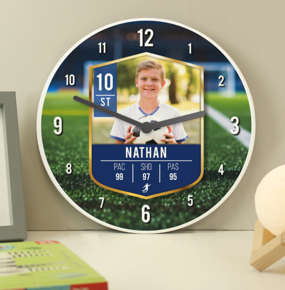 Personalised Football Photo Upload Childrens Clock