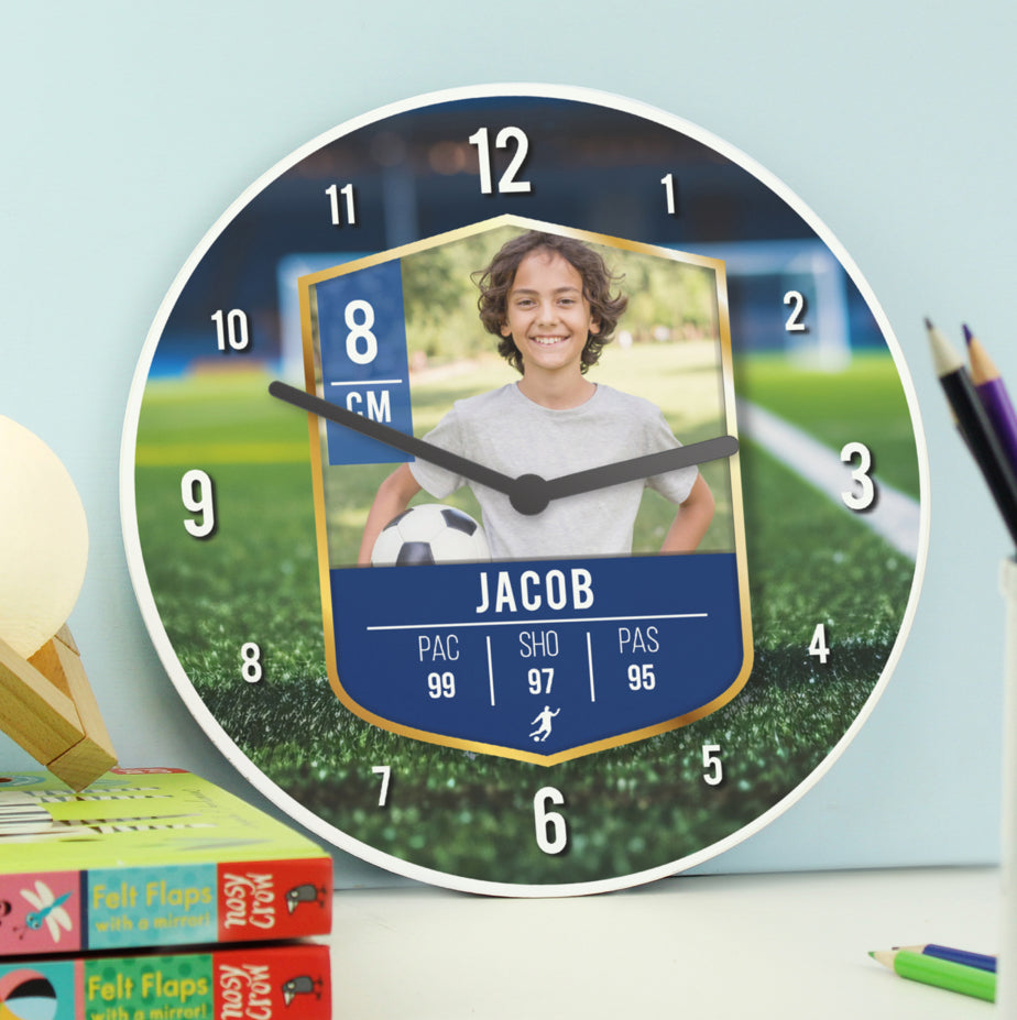 Personalised Football Photo Upload Childrens Clock