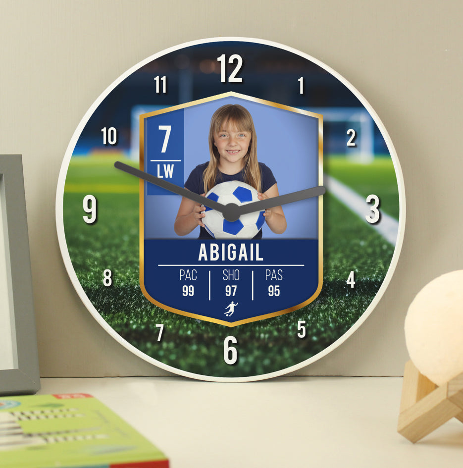 Personalised Football Photo Upload Childrens Clock