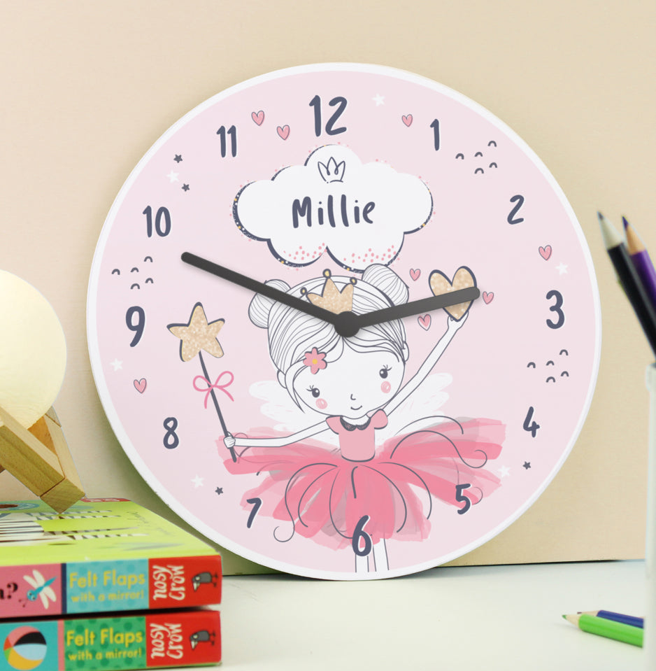 Personalised Fairy Wooden Childrens Clock