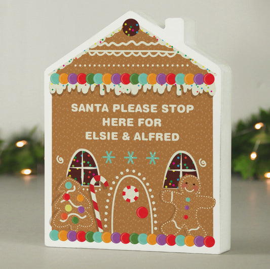 Personalised Gingerbread House Christmas Wooden Ornament