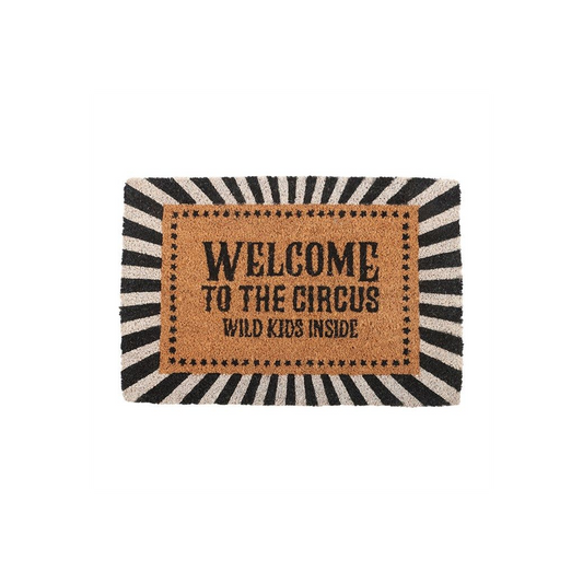 Black Welcome to the Circus Doormat