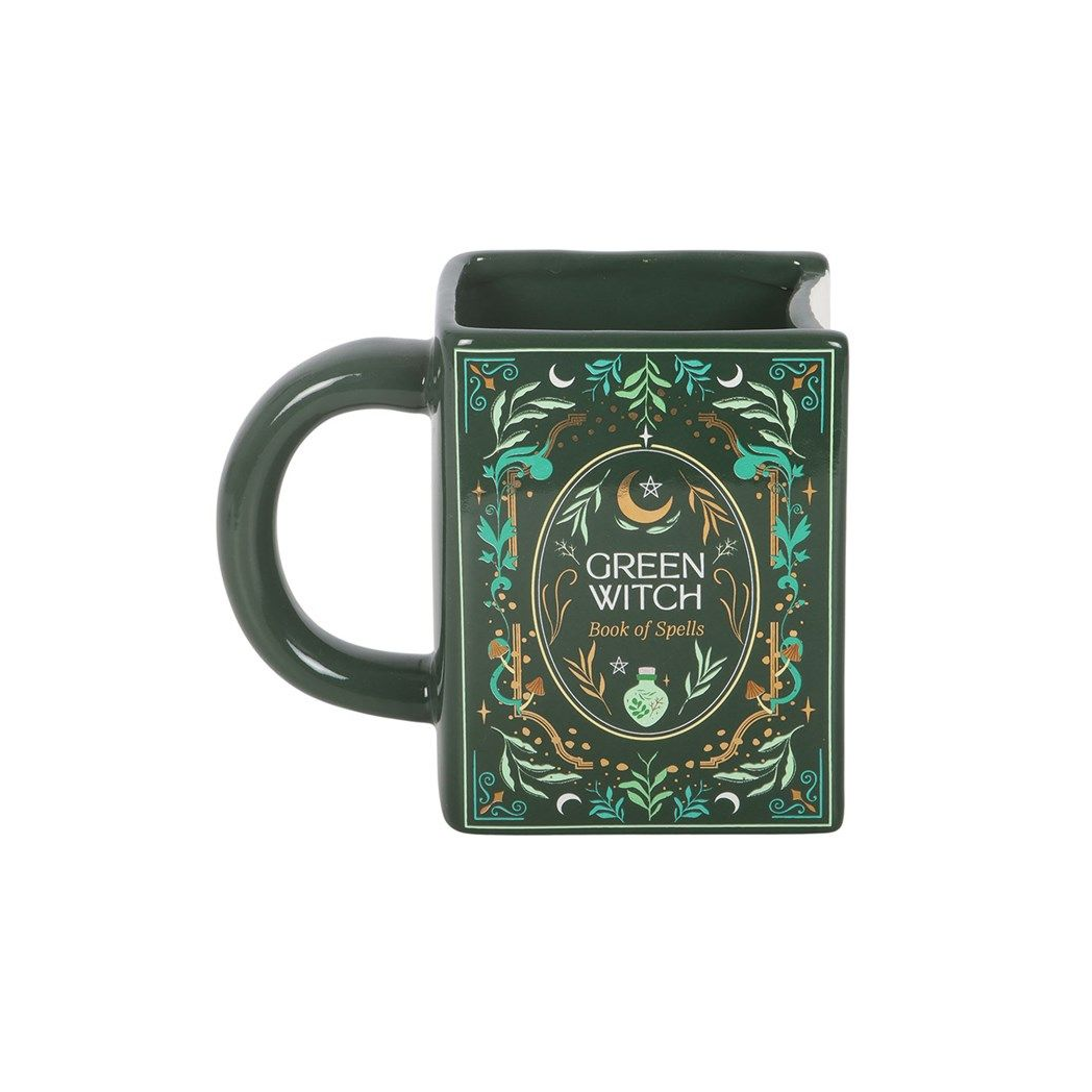 Green Witch Book Shaped Mug