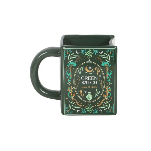 Green Witch Book Shaped Mug