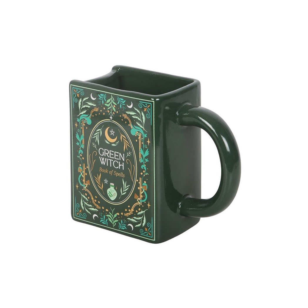 Green Witch Book Shaped Mug