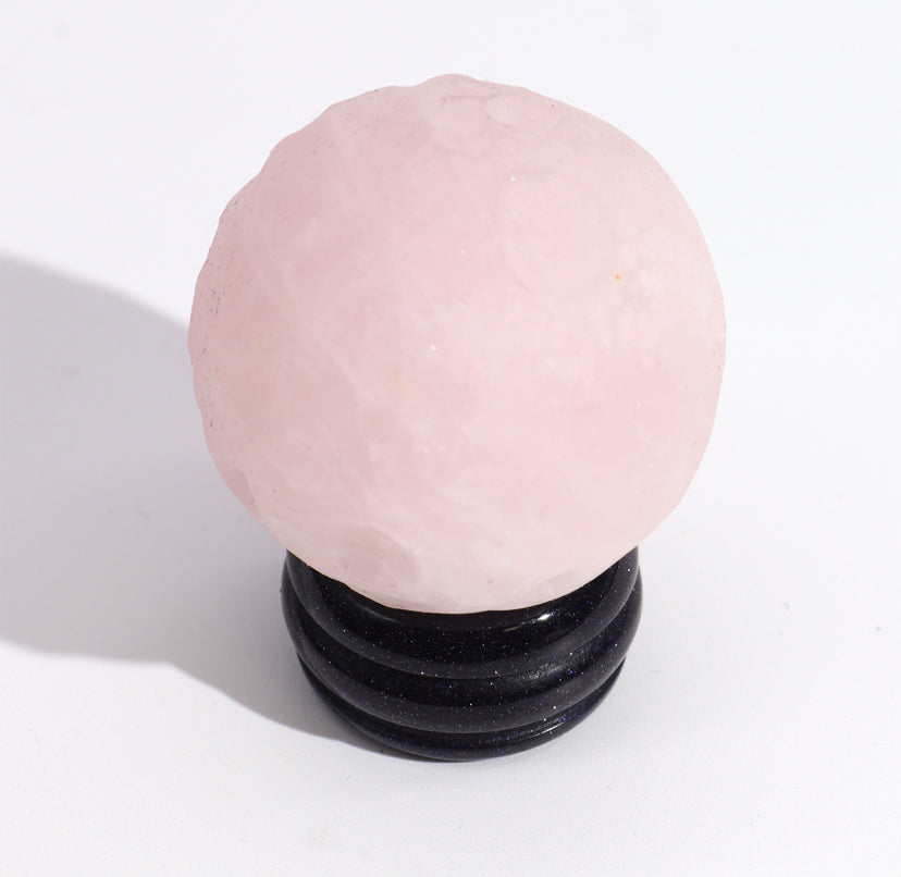 Rose Quartz Planet on a Sola Goldstone Stand (VENUS)