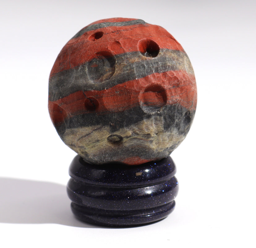 Red Jasper Planet on a Sola Goldstone Stand (MARS)