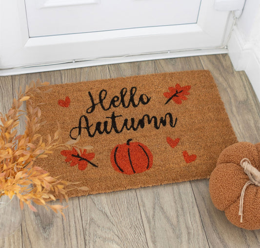 Natural Hello Autumn Doormat