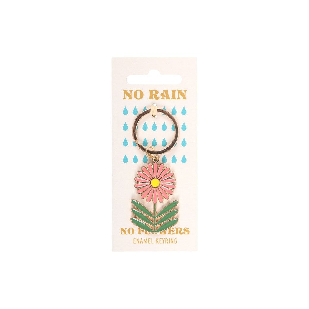 No Rain, No Flowers Keyring