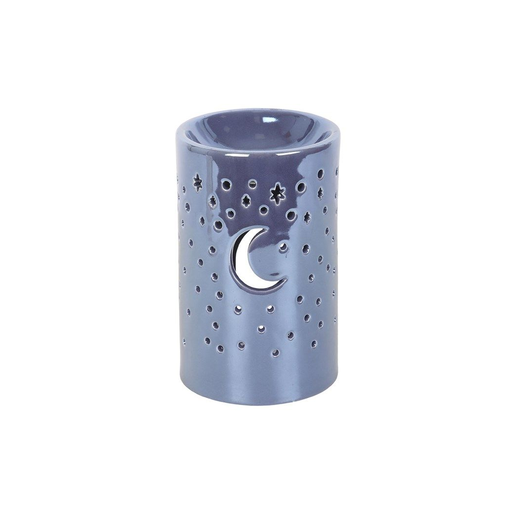 Iridescent Purple Moon Pillar Oil Burner and Wax Warmer