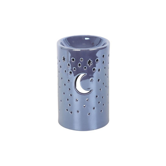 Iridescent Purple Moon Pillar Oil Burner and Wax Warmer