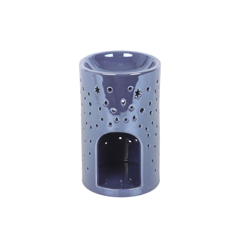 Iridescent Purple Moon Pillar Oil Burner and Wax Warmer