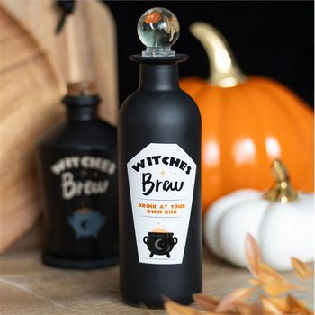 Decorative Witches Brew Glass Potion Bottle