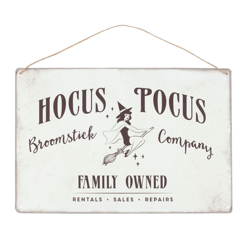 Hocus Pocus Broomstick Company Metal Hanging Sign