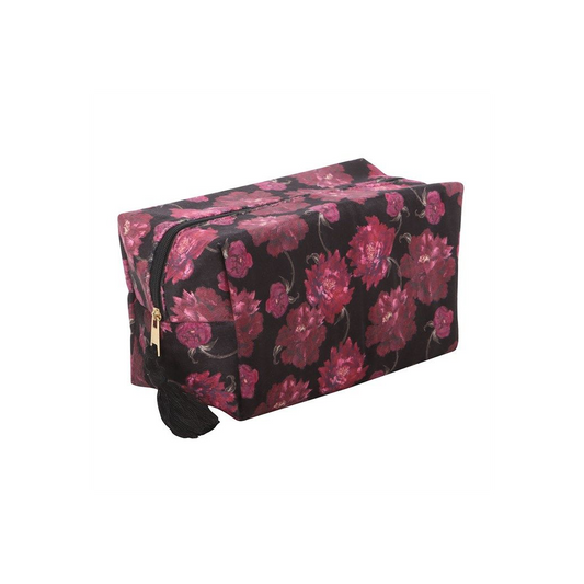 Dark Romance Floral Print Makeup Bag