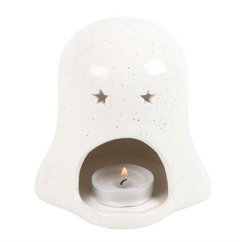 Ghost Shaped Tealight Candle Holder with Pumpkin