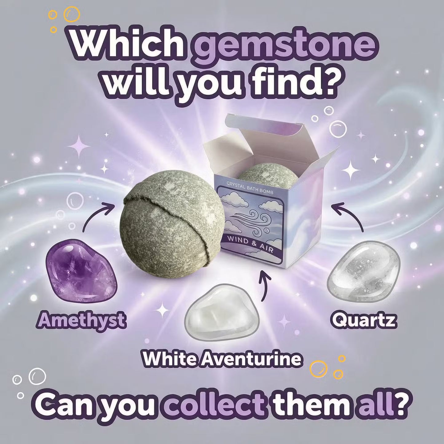 Elemental Crystal Bath Bomb - Air