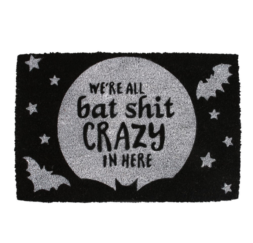 Black Bat Shit Crazy Doormat