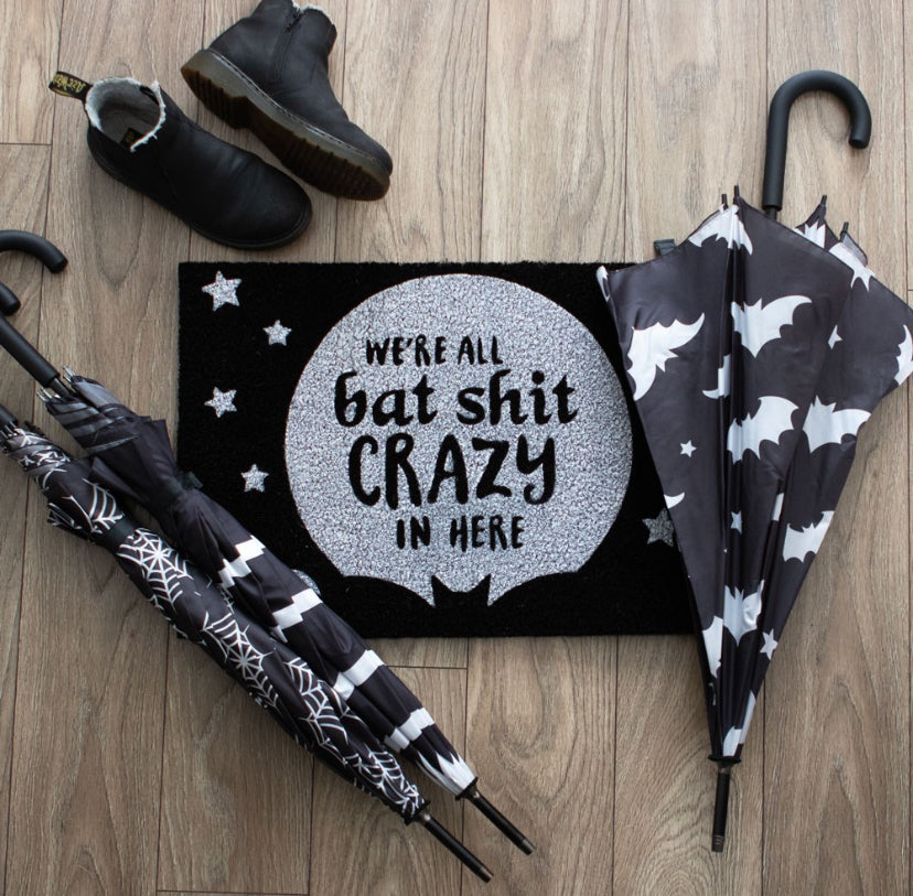 Black Bat Shit Crazy Doormat