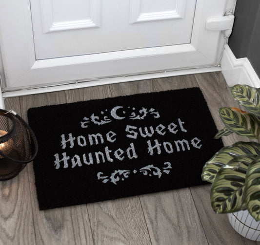 Black Home Sweet Haunted Home Doormat