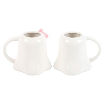 Mr and Mrs Boo Ghost Shaped Mug Set