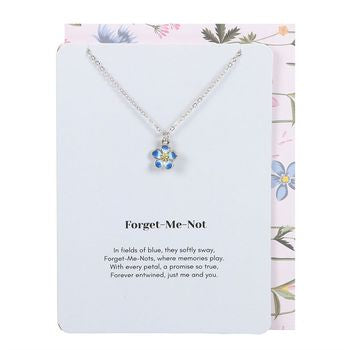 Forget-Me-Not Flower Necklace on Greeting Card