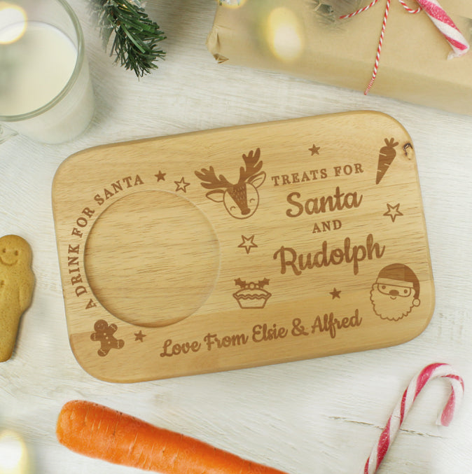 Personalised Treats for Santa Coaster Tray