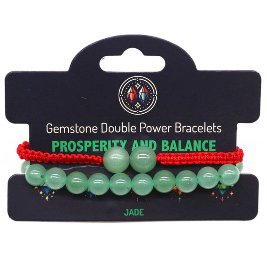 Gemstone Double Power Bracelets- Jade
