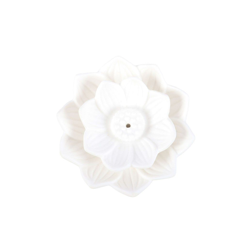 White Lotus Flower Incense Stick Holder