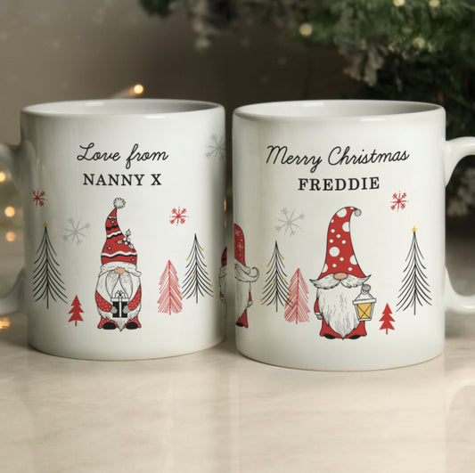 Personalised Christmas Gonk Pattern Mug